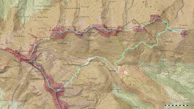 Mapa ruta Cresterio Circo Alto Campoo