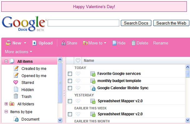 For Valentine's Day, Google