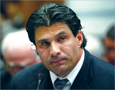 Jose Canseco, contemplating a looming future of slumpbusters and hypodermic