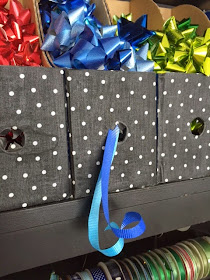gift wrap and ribbon organizer