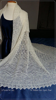 floor length hand knit lace wedding veil