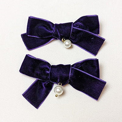 Violet velvet bows