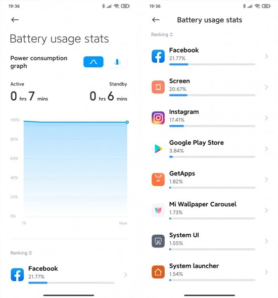 MIUI 12 battery