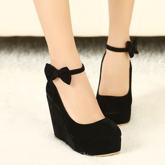 Black Heels With Ankle Strap Closed Toe - Women