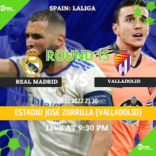 Real Madrid and Valladolid live