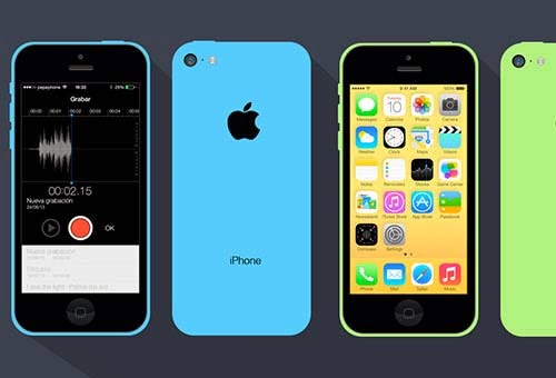 iPhone 5C Flat PSD Design