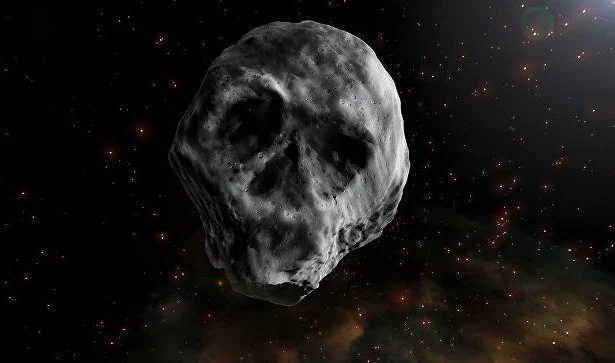 Asteroid in the shape of the skull approaches the Earth