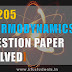 ME205 Thermodynamics Model Questions with Answers (Solved)
