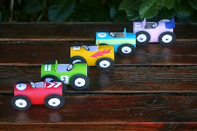 Toilet Paper Roll Race Cars