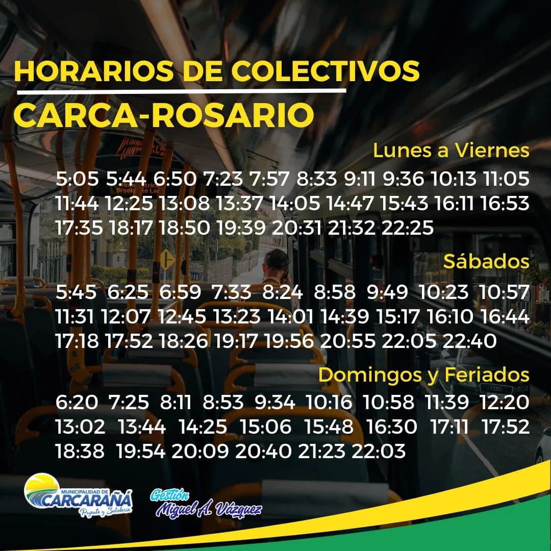 Horarios Colectivos desde Rosario - Carcarañá