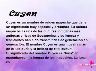 significado del nombre Cuyen