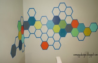 taped hex with paint