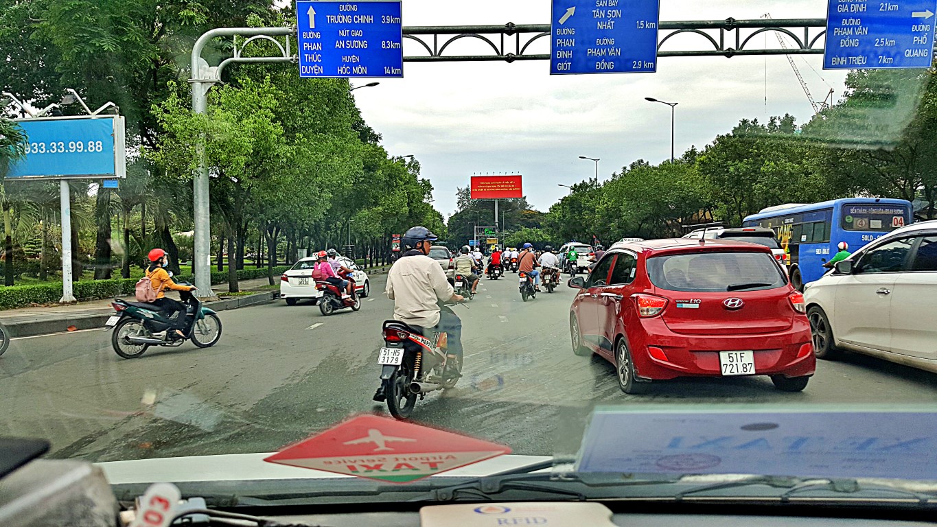 light traffic along saigon streets