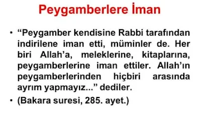 peygamberlere iman ne demektir