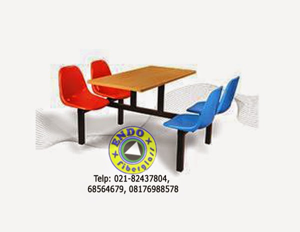 Jual meja  kursi kantin sekolah dari bahan  fiberglass  