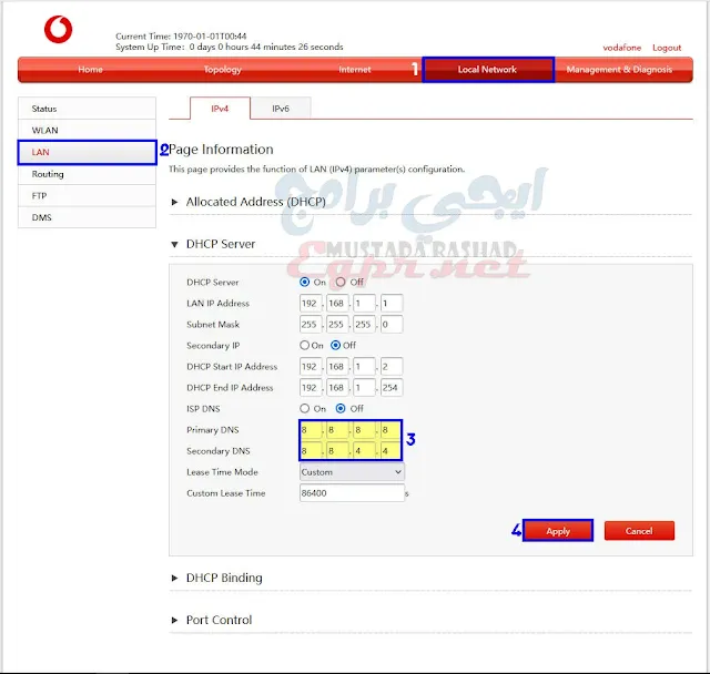 dns VODAFONE , WE