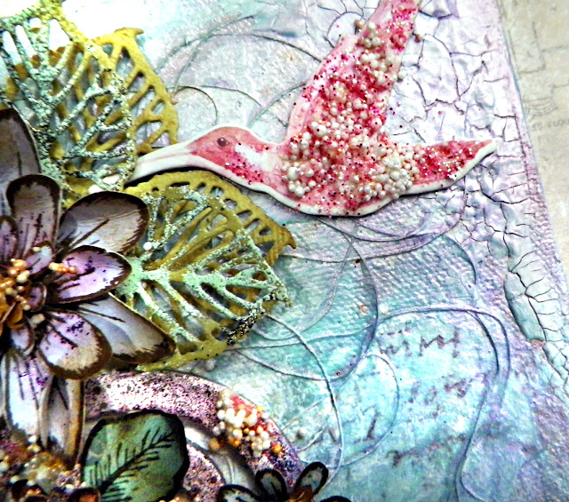 Mixed Media Floral Canvas by Lisa Novogrodski for Scraps of Elegance using the July Sunshine and Sweet Tea Kit