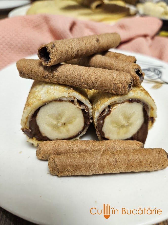 Clătite cu nutella și banane