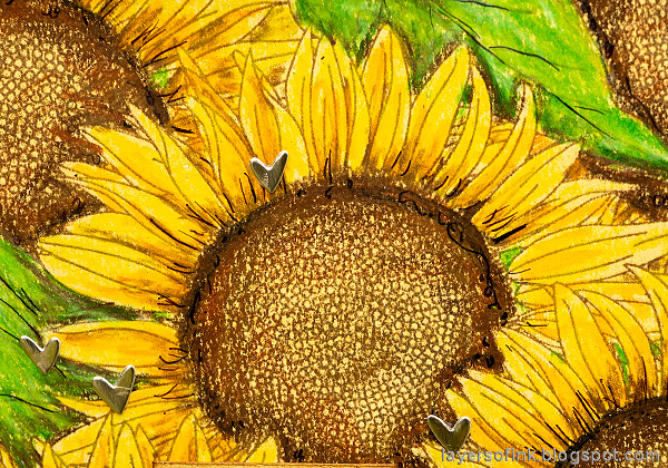 Layers of ink - Sunflowers with colored pencils tutorial by Anna-Karin Evaldsson.