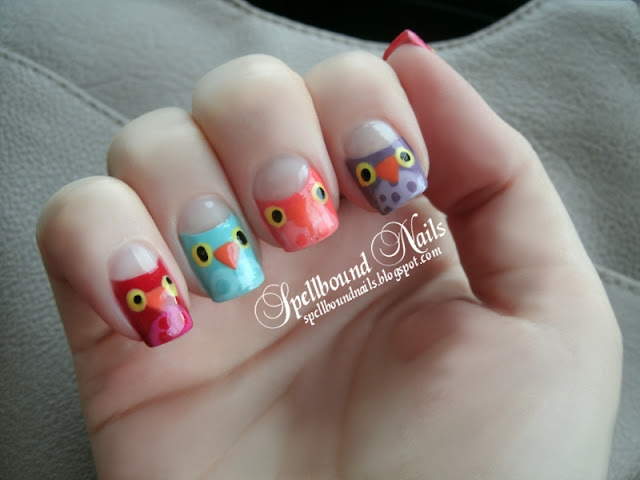 Parliament of Owls Owl nail art nails