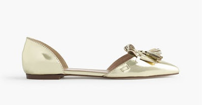 J Crew metallic oxford d'orsay flats