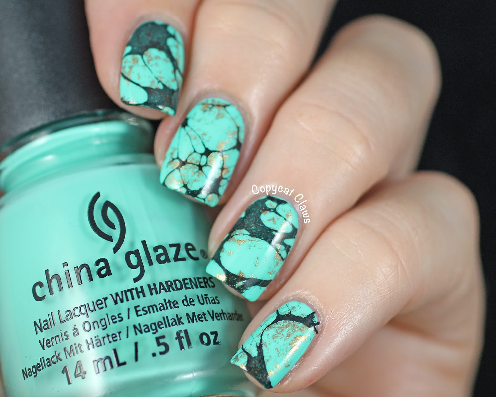 ... nails that looks like turquoise stones and here's what I came up with