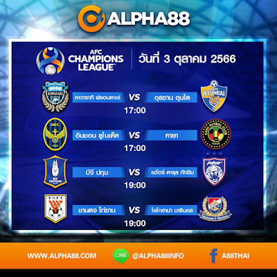  การแข่งขันฟุตบอล AFC CHAMPIONS LEAGUE  วันที่ 3 ตุลาคม 2566