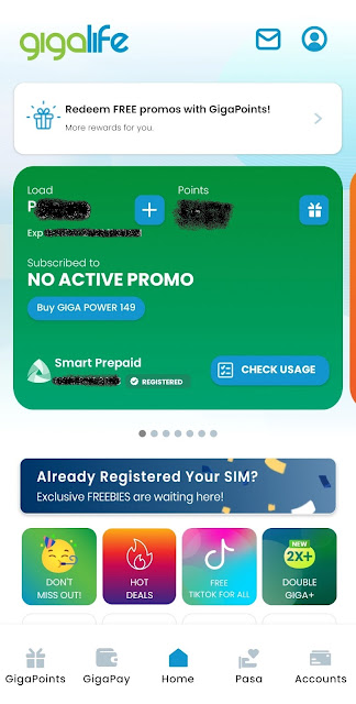 Verify Smart Prepaid or TNT SIM registration status via GigaLife App