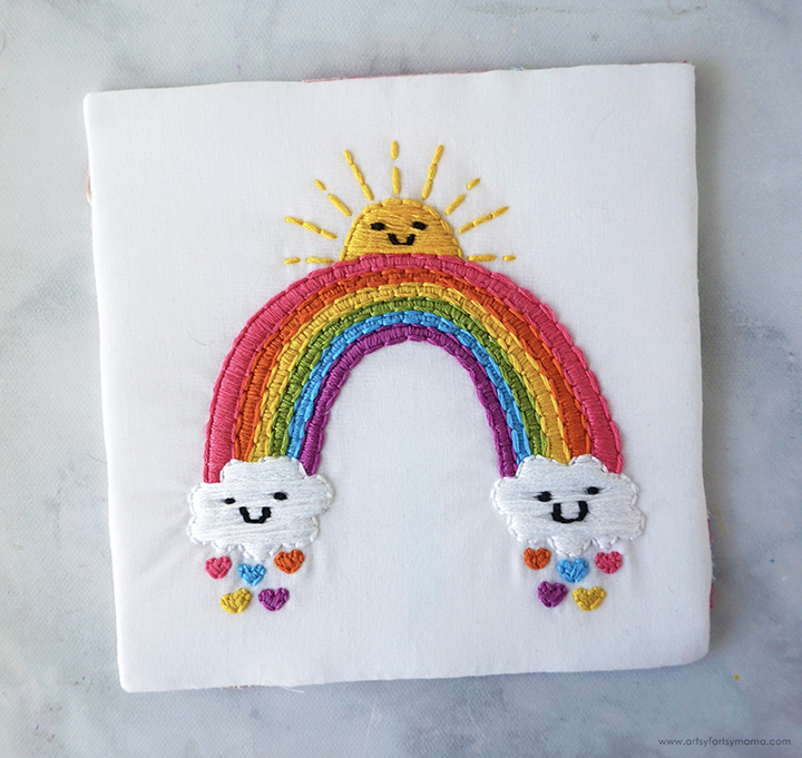 Free Sunshine & Rainbow Embroidery Pattern