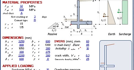  Retaining Wall Design Spreadsheet 