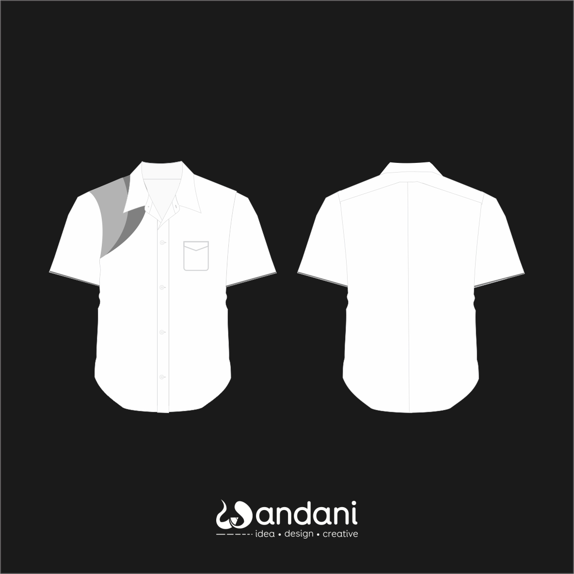 Download Mockup Tshirt BajuKemeja Lengan Pendek Warna Putih Free