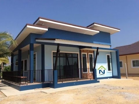contoh cat rumah asas biru