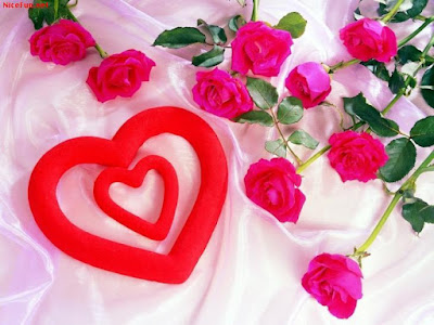 corazón y rosas de amor