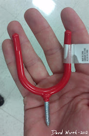 u shaped hook for broom shovel handle wall screw rubber coated
