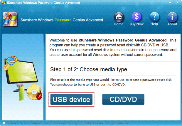 run Microsoft account password recovery program