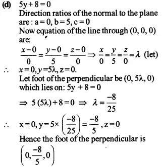 Solutions Class 12 गणित-II Chapter-11 (त्रिविमीय ज्यामिति)