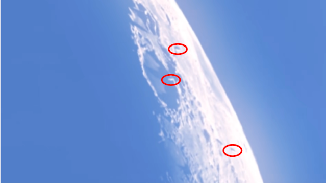 3 large flying saucers on the moon