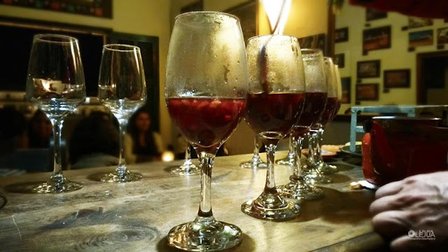 Copas de vino en Villa de Leyva