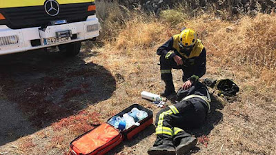 Un bombero herido en la extinción de incendio en La Herradura de Telde