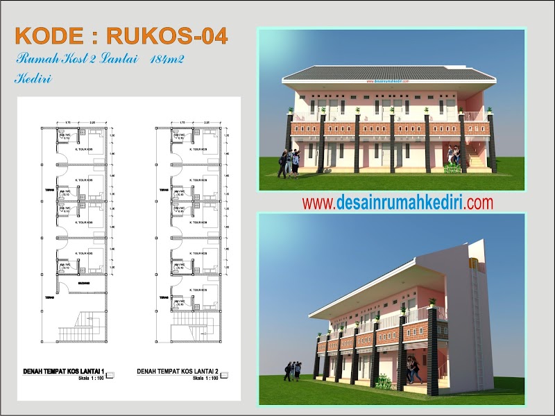 Top Konsep 19+ Desain Rumah Kos 2 Lantai