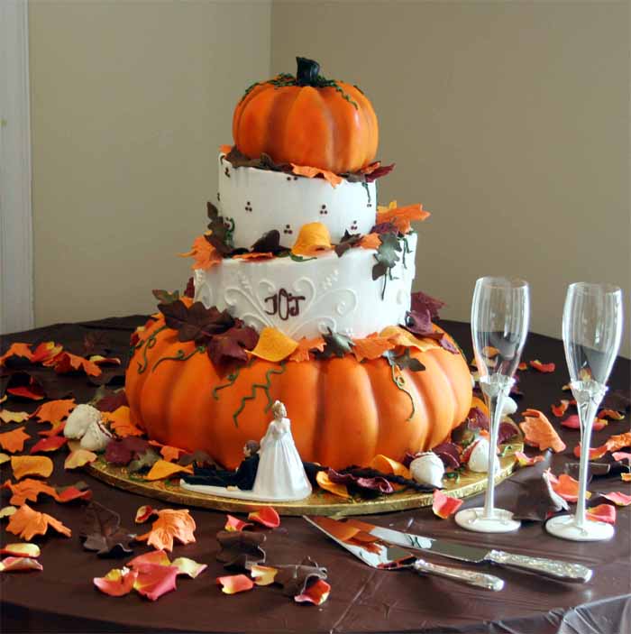 Getting married this fall Try a pumpkinstyle wedding cake on for size
