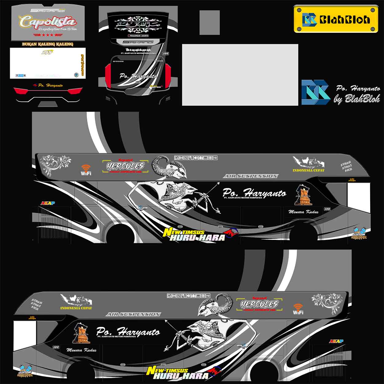 livery bussid shd full stiker kaca