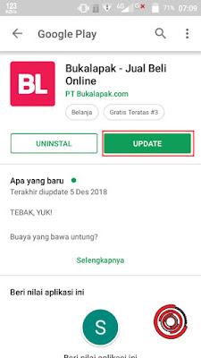 Unduh/Download atau Perbarui/Update aplikasi Bukalapak