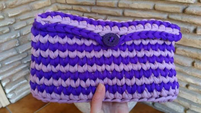 bolso de trapillo a crochet