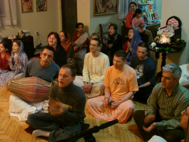 Sankarshan Das leads Kirtan, Skopje, Macedonia