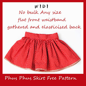Free gathered skirt tutorial pattern - flat half front waistband back elastic