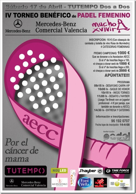 Torneo Benefico Club Tu tempo dos a dos Cancer de mama