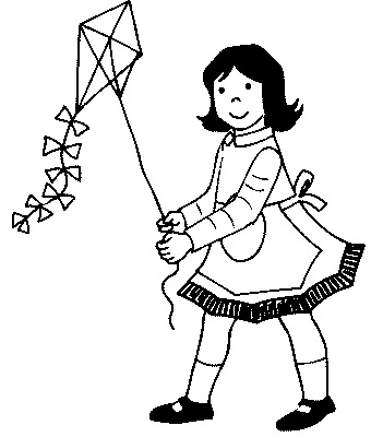 Kids Colorings Pages on Masami Lauman   Little Girl With A Kite  Kids Coloring Pages