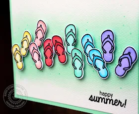 Sunny Studio Stamps: Island Paradise Happy Summer Flip Flops card by Vanessa Menhorn.