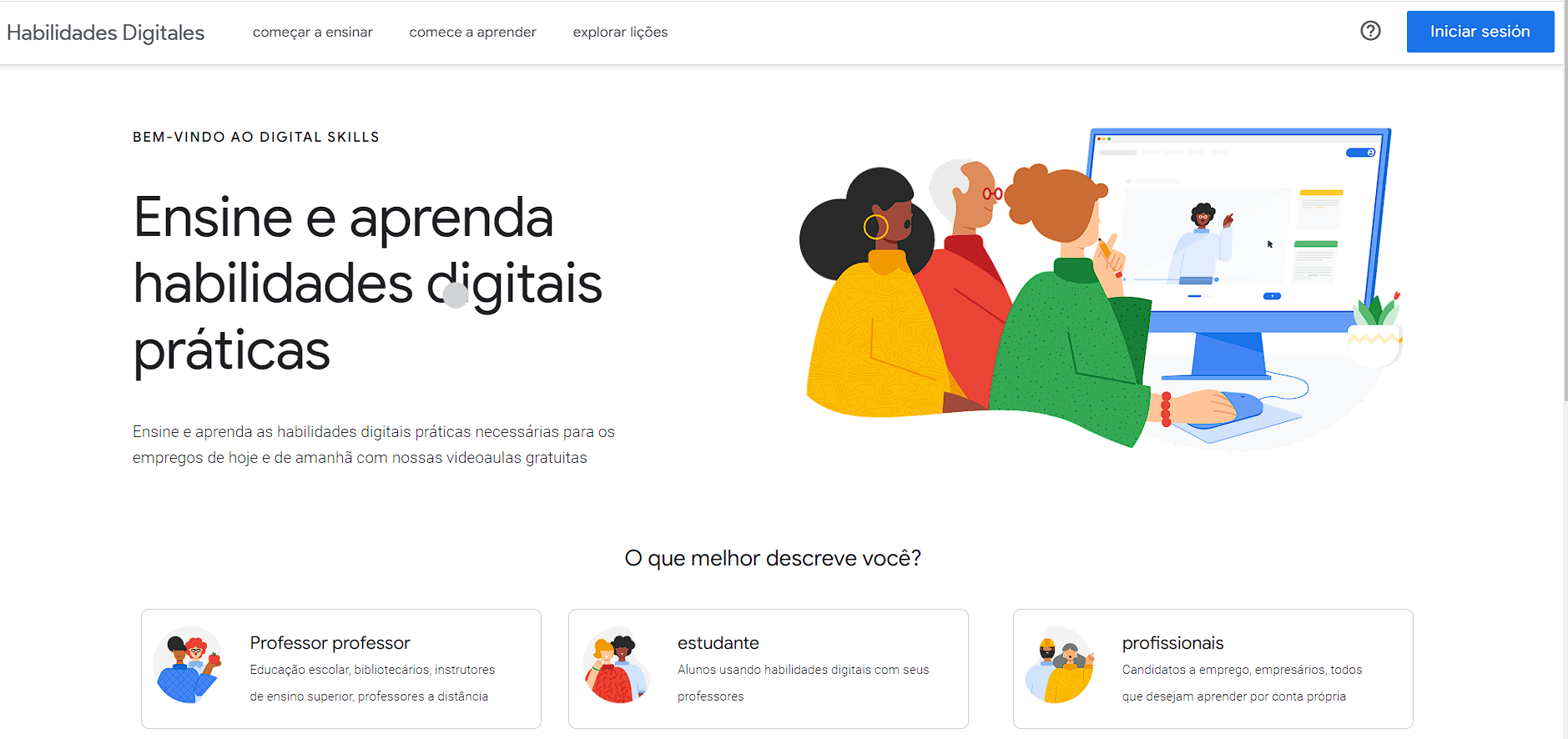 imagem do site digital skills google